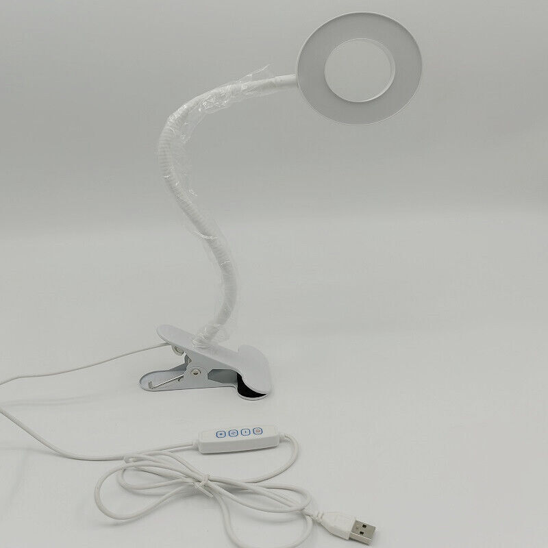 Klemmlampe Für Den Schreibtisch, Dimmbare Leselampe Zum Anklippen, Usb-led-tischlampe Für Bett, Studium Und Arbeit, Weiß