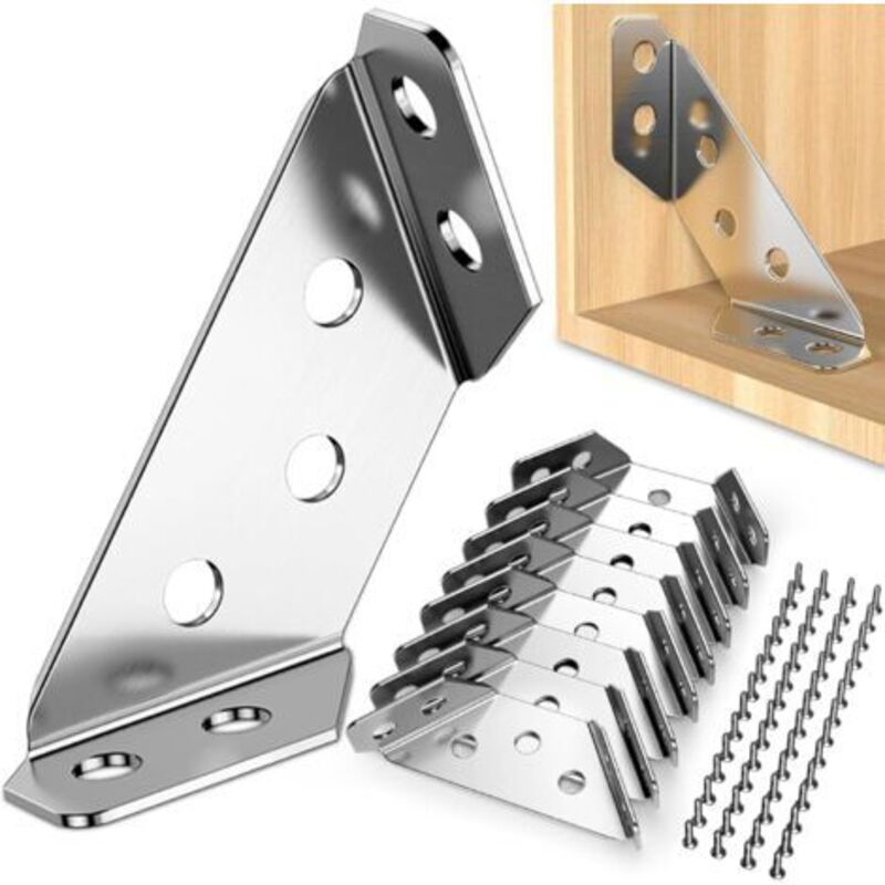 12er-set Winkelverbinder, Befestigungshalterungen Aus Edelstahl, Metallverbinder Mit Schrauben, Eckhalterungen Für Regale, Schränke, Tische, Stühle Und Schreibtische