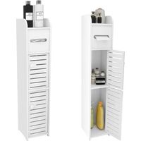 Kleiner Aufbewahrungsschrank Für Das Wc, Toilettenpapierhalter, Standregal, Badezimmerschrank, Schrank, Verstellbares Regal, Wasserfeste Füße, Für Kleine Räume - 1 Stück