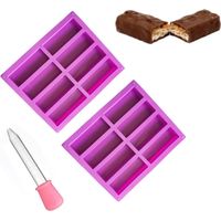 2er-set Rechteckige Silikonformen, 8 Flexible Und Antihaftbeschichtete Fächer, Für Müsliriegel, Muffins, Schokolade, Käsebrot, Zum Herstellen Von Müsliriegeln Und Kuchen