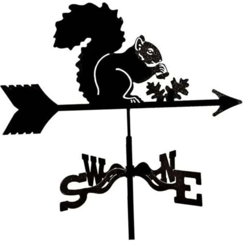 Metall-wetterfahne, Gartenfiguren, Garten-wetterfahne, Professionelles Messwerkzeug, Wetterfahne Mit Halterung Für Außenbereich, Hof, Garten, Pavillon - Eichhörnchen