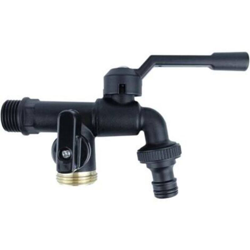 Wasserhahnauslauf, Außen-wasserhahn Aus Kupfer Gartengeräte Für Den Außenbereich Mit Doppelauslauf Bibcocks 1/2 Zoll - Schlauchtrenner Wasserhahntrenner Robust, Doppelkopf 4-punkt-t-stück