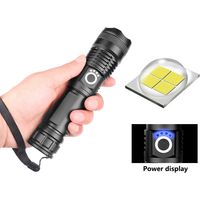 Led-taschenlampe, Extrem Hell, 12000 Lumen, Wiederaufladbare Taschenlampe, Xhp70.2 Taktische Lampe, Ip67 Wasserdicht, 5 Modi Usb-taschenlampe, Für Camping, Wandern, Notfälle (mit 5000mah Akku) [energi