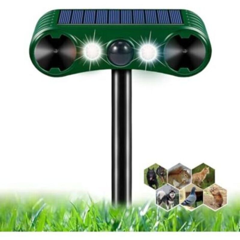 Ultraschall-katzenvertreiber, Solarbetriebener Katzenvertreiber Mit 2 Modi, Wasserdichter Externer Katzenvertreiber Mit Led-licht Und Bewegungsmelder, Tiervertreiber Gegen Katzen, Hunde, Mäuse Und Was