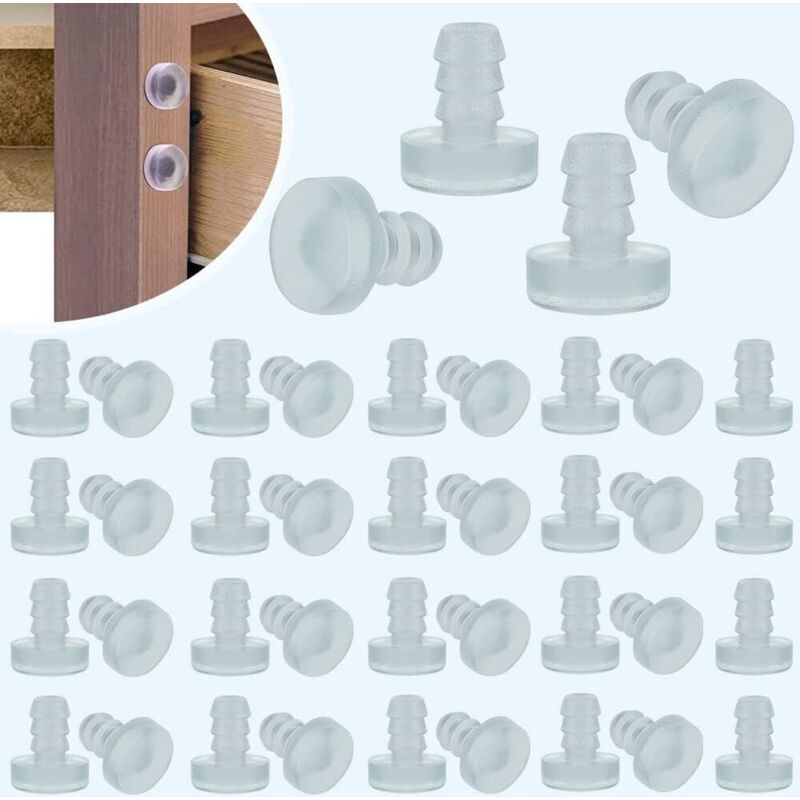 Shining House 40 Stück Glastisch-stoßfänger Mit Stiel, Transparente Gummi-klammern, Patio-tisch-abstandshalter, Für 3/16 Zoll (5 Mm) Löcher