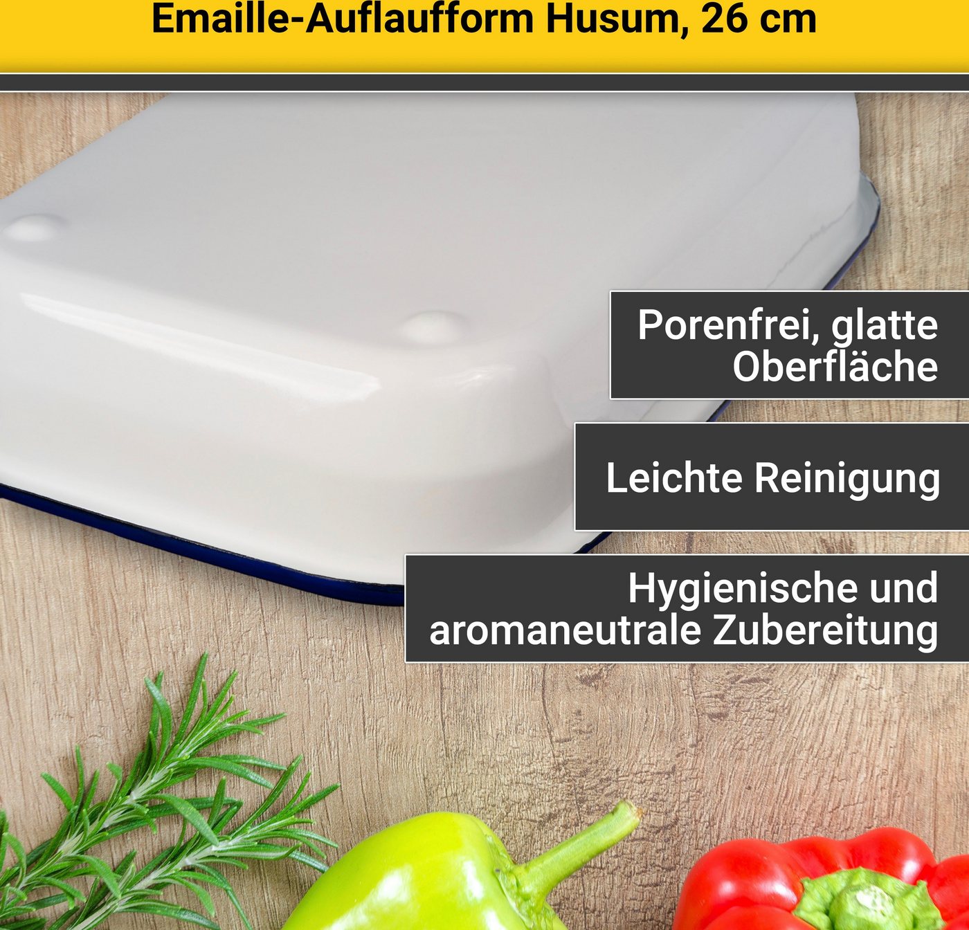 Krüger Auflaufform Husum, Stahlblech, ideal für Gratins, Aufläufe