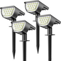 Leistungsstarke Lampe [37led/ 4er-pack] Solarbetriebene Außenstrahler Ip65 Wasserdicht, Beleuchtung Für Gartendekoration (kaltweiß)