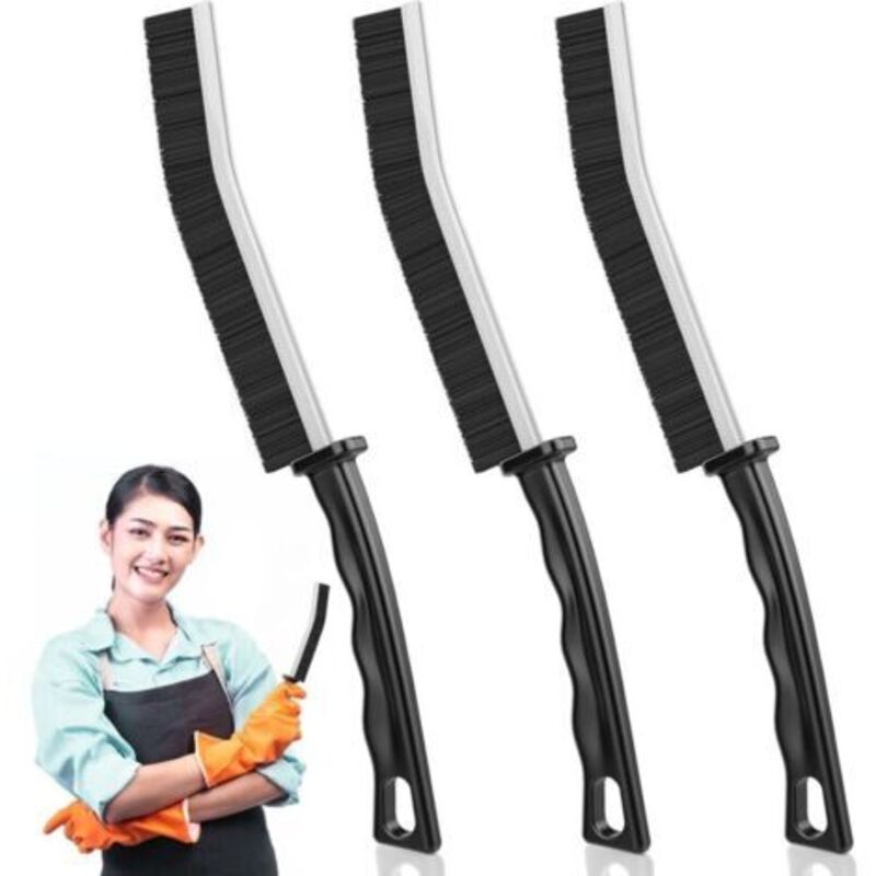 3-teiliges Fugenreinigungsbürsten-set, Badezimmer-reinigungsbürste, Fliesenfugenbürste, Hartborsten-reinigungsbürste Für Fensterrillen, Badezimmer, Toilette Und Küche