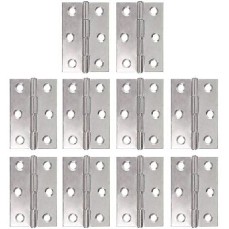 10er Set Edelstahl-scharniere, Klavierscharniere, Faltbare Scharnierleisten, Möbeltürscharniere, 48 Mm Mit 6 Befestigungslöchern, Verbindungselemente Für Blumenkästen Und Modellbau