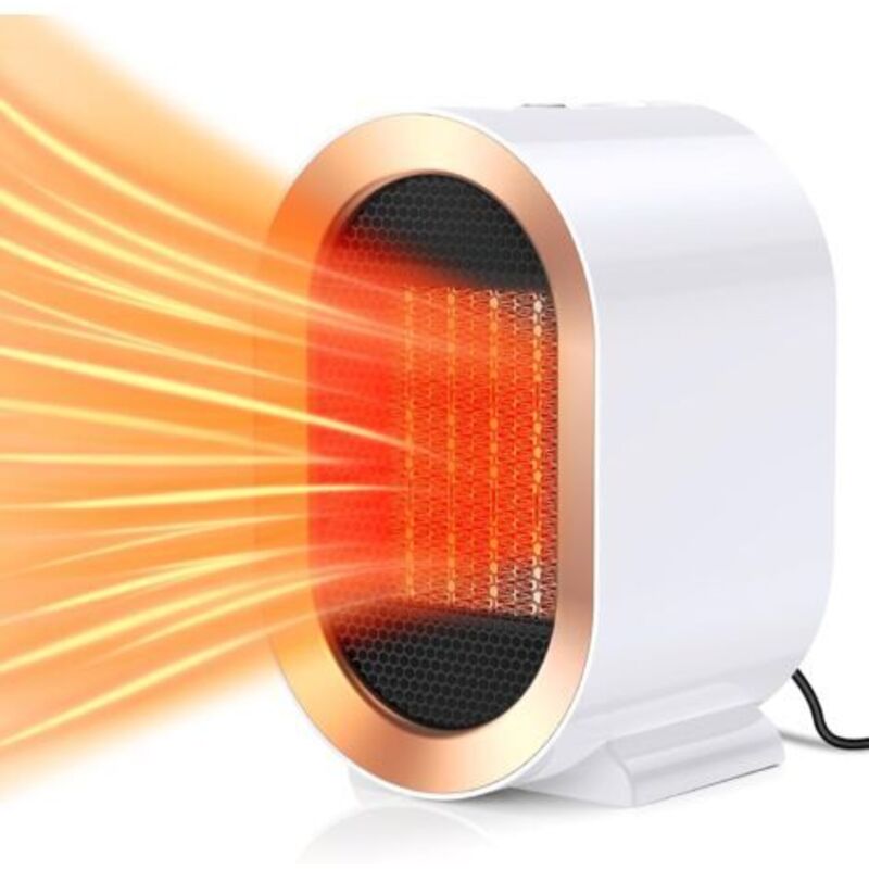 1200w Heizlüfter, Elektrische Heizung Mit 2 Modi, Tragbarer Ptc-keramikheizer, Schnelle Erwärmung In 3 Sekunden, Leise, Persönliche Heizung Für Büro Und Zuhause, Weiß