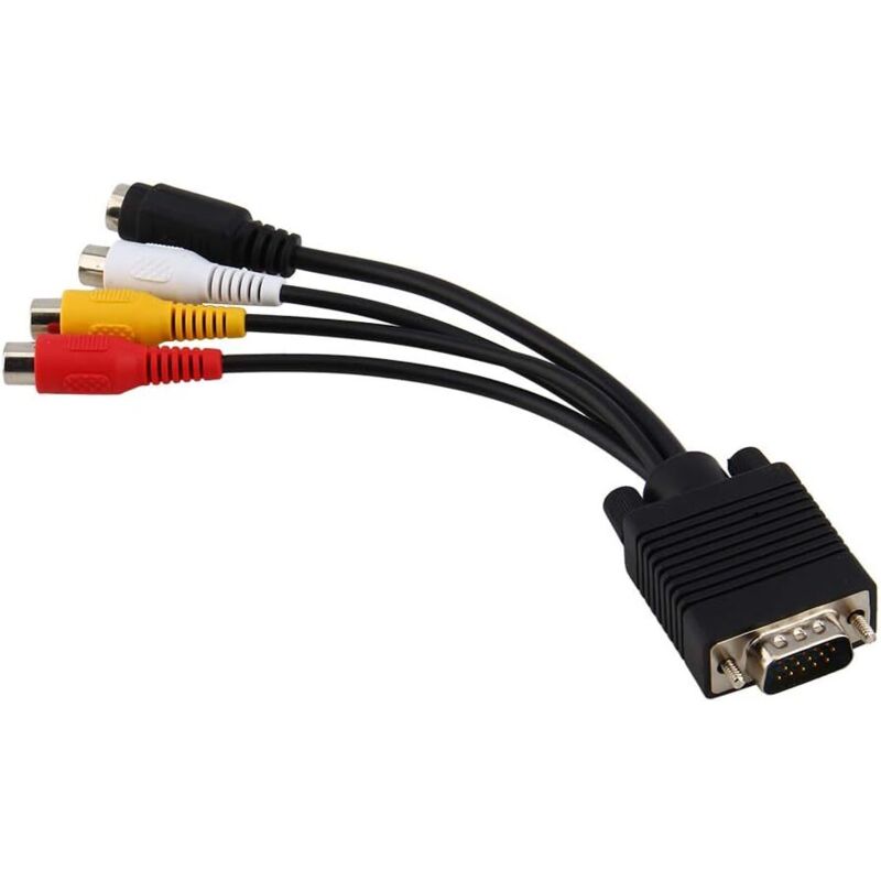 Svga-zu-s-video-3-rca-av-konverteradapter Für Hochleistungs-tv, Konverteradapter Mit Standardmäßigem Vga-sub-d-eingang Für Laptops Und Pcs