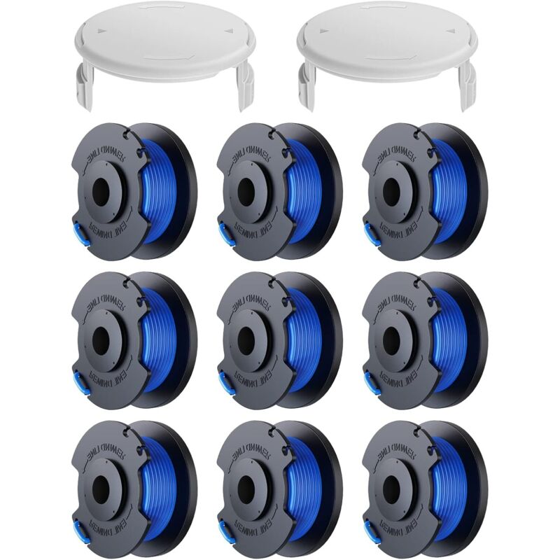 11 Spulen Mit Trimmerfaden Als Ersatz Für Ryobi One+ Ac14rl3a 18v 24v 40v Rasentrimmer, Fadendicke Ø 1,6mm, Länge 30,17m (9 Trimmerfaden-spulen, 2 Deckel)