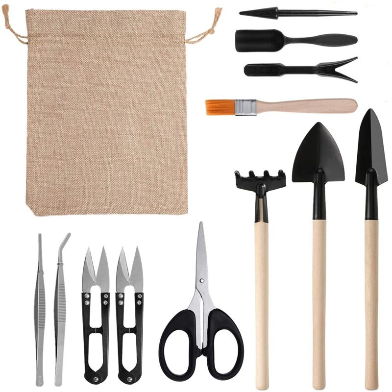 Gartenwerkzeug-minisets, Leinensack-set, Umpflanzwerkzeuge Für Sukkulenten, Sukkulenten-werkzeuge, 13-teilig