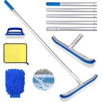 Schwimmbadbürste Mit 180 Cm Stiel, 45 Cm Schwimmbadbesen, Reinigungsbürste Für Schwimmbäder, Schwimmbad-reinigungsset, Zur Mühelosen Reinigung Von Boden Und Wänden Des Pools