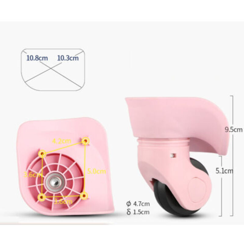 Paar Universeller, Langlebiger, Geräuscharmer Multidirektional-kofferrollen Aus Gummi Als Ersatzräder Für Die Reparatur Von Koffern Und Gepäck (2 Stück) Großes Rosa