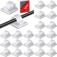 100 Stück Klebende Kabelclips, Kabelmanagement, Halterung, Organizer Für Elektrische Drähte, Kunststoff-kabelorganizer, Kabelclip Zur Befestigung Von Kabeln, Weiß