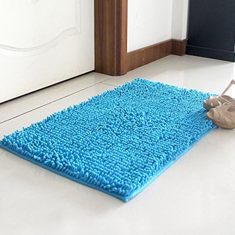 Flauschiger Badteppich Aus Chenille-mikrofaser, Weich Und Bequem, Super Saugfähig, Rutschfest, Dick Für Das Badezimmer (60x40cm, Blau)