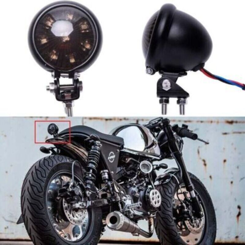 12v Motorrad-rücklicht, Bremslicht, Rauchglas-led-bremsleuchte Für Street Bike, Chopper, Bobber, Cafe Racer, Cruiser