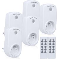5er-pack Funkgesteuerte Steckdosen Mit 2 Fernbedienungen, Set Intelligenter Steckdosen, Ferngesteuerte Steckdosen, Stromsparende Steckdosen Für Partydekoration, Weihnachtsdekoration, Haushaltsgeräte H