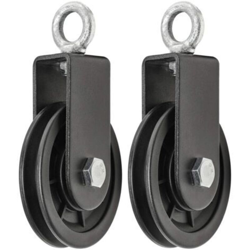 2 Umlenkrollen 90 Mm – 360°-drehung – Heimwerken/heben/fitness – Rollensystem