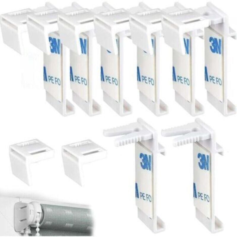 16-teiliges Set Für Rollstoren, Kunststoff, Ohne Bohren, Ersatzteile Für Holzfenster, Flügeltüren, Gardinenstangen, Doppelrollstoren-aufhängung