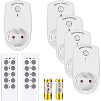 Steckdose, 5-teiliges Set Intelligente Funkgesteuerte Wandsteckdosen Mit Schalter, Eu-steckdose Mit 2 Fernbedienungen