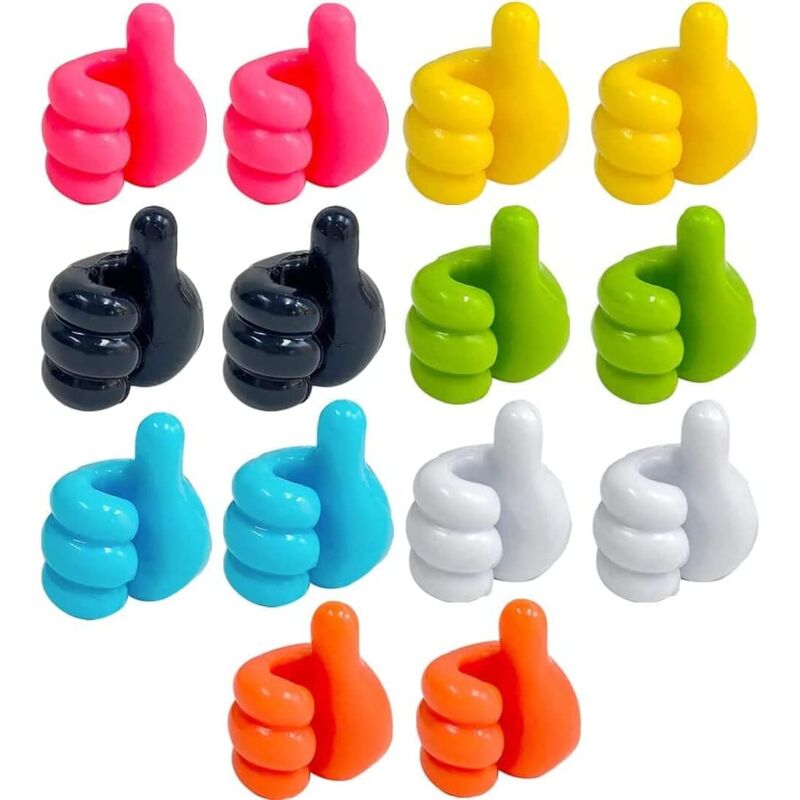 Set Aus 14 Selbstklebenden Wandhaken Für Daumen – Multifunktionale Wandhaken – Selbstklebende Silikonhaken – Mini-kabelclips Für Daumen – Selbstklebende Kabelclips