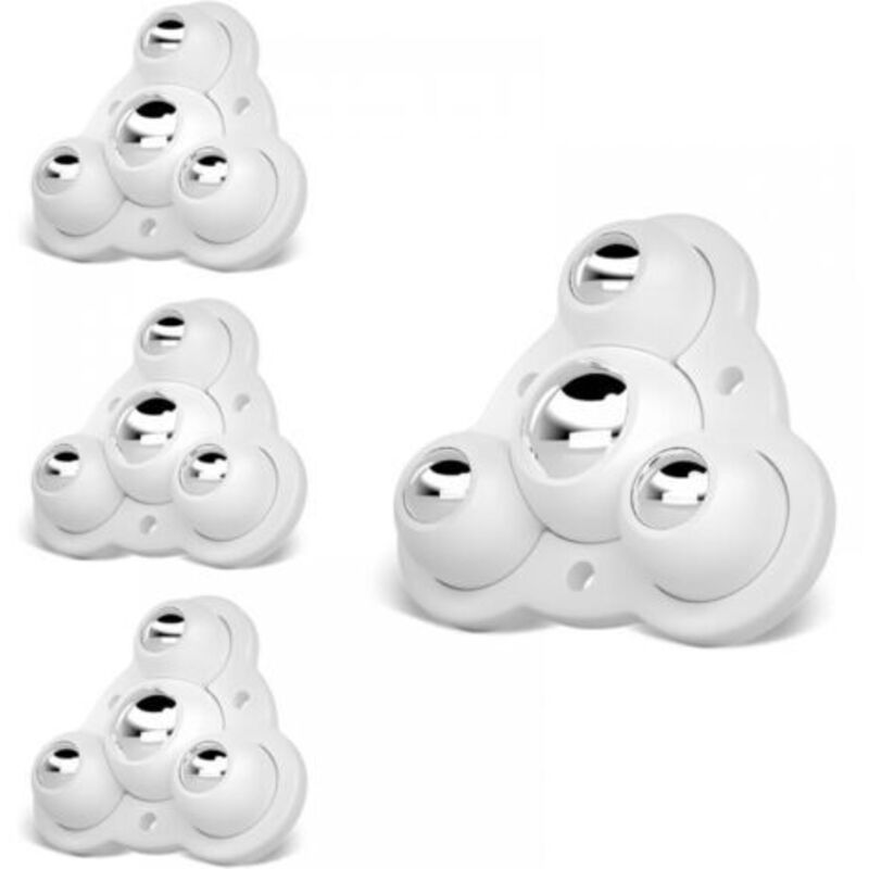 Möbelrolle, Kleine Möbelrolle, Universelle 360° Drehbare Stahlrolle, Flache Rolle (weiß, 4 Stück)