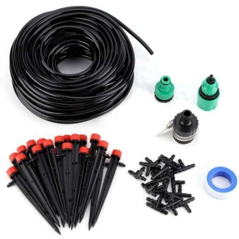 Tropfbewässerungs-set, Garten-tropfbewässerungssystem, Automatische Bewässerung Mit 25 M Schlauch Und T-verbinder 19 X 4/7 Für Landschafts- Und Terrassenpflanzen