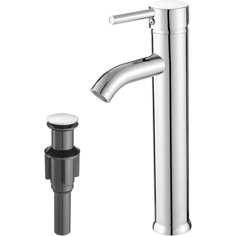 Badezimmerarmatur, Einhebelmischer Für Waschbecken Mit Federablauf, Geeignet Für Unterputzwaschbecken, Mit Sockel.