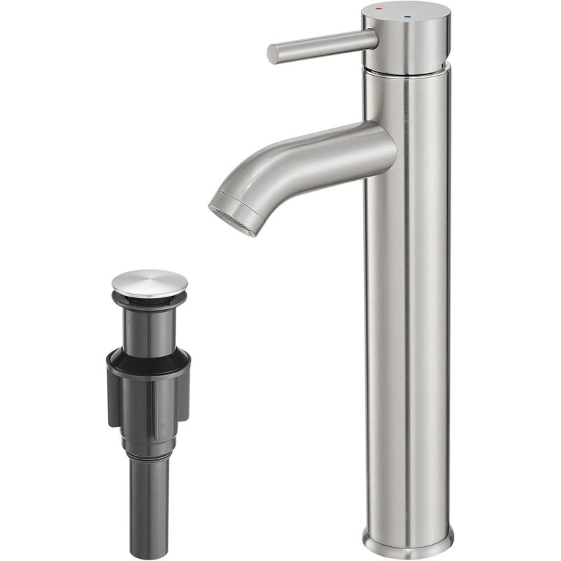Waschbeckenarmatur, Einhebelmischer Für Waschbecken Mit Federablauf, Geeignet Für Unterputz-waschbecken, Mit Sockel.