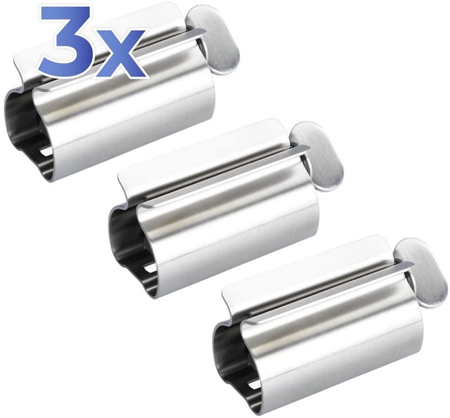 Maximex Tubenquetscher Tubenpresse EDELSTAHL (3 St), Edelstahl, mit Stehfunktion, für Zahnpasta-, Creme- & Lebensmitteltuben