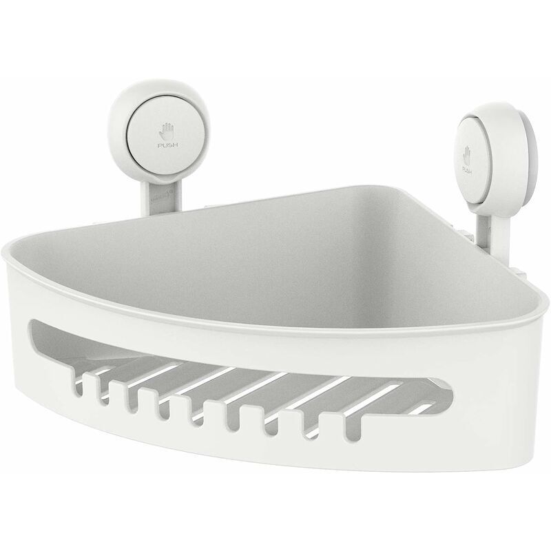 Eck-duschablage Mit Saugnapf, Ohne Bohren. Abnehmbare Duschablage Für Das Badezimmer. Robust, Maximale Tragfähigkeit 10 Kg. Wasserdicht Und Ölbeständig.