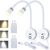 Flexible Wandleselampe Mit Usb, Eigenschaften: Lampe, 2er-pack, Wandleuchte, 3w