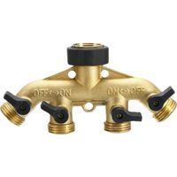 Schlauchadapter Mit 4 Ventilen, Schlauchadapter Kugelhahn, Wasserhahnventilanschluss (4-wege), Messing-schlauchverteiler, Schlauchtrenner Adapter H678