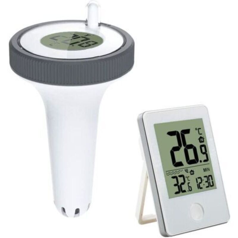 Drahtloses Schwimm-thermometer Für Pool Mit Funkverbindung, Wassertemperatur-thermometer Mit Digitalem Innen- Und Außenempfänger Für Aquarium, Whirlpool Und Fischteich.
