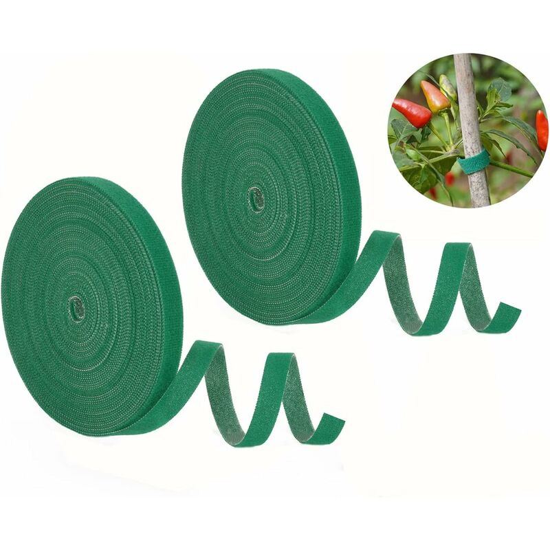 Gartenbefestigungen Für Pflanzen, Tomatenbinder, Wiederverwendbare Befestigungsbänder, 10 Mm Breit, Für Kletterpflanzen (7,5 M X 2 Stück)