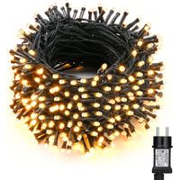 Weihnachtsgirlande Für Außenbereich, 30m 300 Led Weihnachtslichter Warmweiß, Wasserdichte Dekoration Mit 8 Modi, Lichterkette Für Innenraum, Haus, Party, Hochzeit, Baum, Festival, Garten, Grünes Kabel