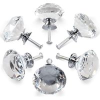 6 Kristallgriffe, 30 Mm Diamant-kristall-schrank- Und Schubladengriffe, Glas-türgriffe Für Küche, Schränke Und Schminktische Für Zuhause Und Büro