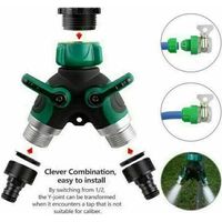 2-wege-wasserverteiler Für Gartenschläuche, Universeller Wasserverteiler Für Alle Wasserhähne, Verstellbar, 2 Stück