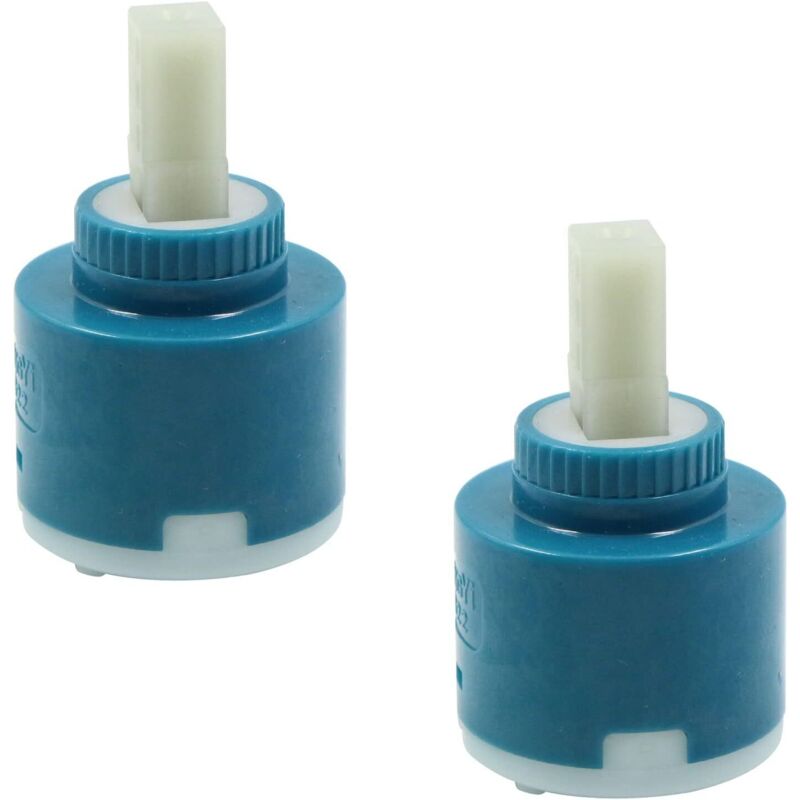 Set Aus 2 Spulen Für Warm- Und Kaltwasserhahn - 40 Mm - Keramikkartusche Für Küchen- Oder Badmischer