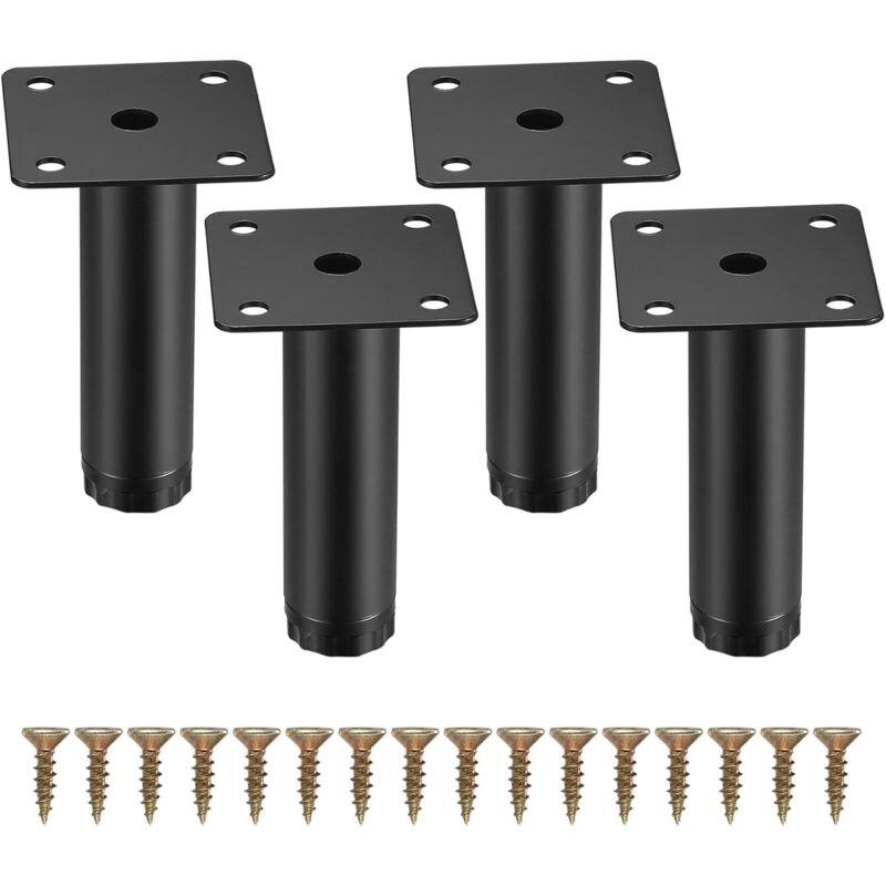 4 Stück Möbelfüße, 8 Cm/3,15 Zoll Verstellbare Möbelfüße, Metallbefestigungsfüße Für Möbel/tisch/stuhl/büro/küche/schrank/sofa
