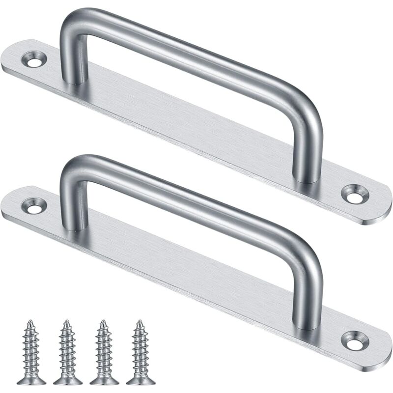2 Stück Schiebetürgriff Für Scheunentür, Zuggriff Für Schiebetür Mit Edelstahlplatte Für Scheunentüren, Schrank, Kleiderschrank - 160mm