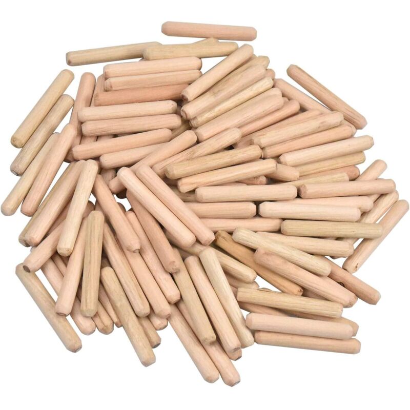 100er Pack Gerillte Holzdübel, Konische Holzdübel, Birkenholzdübel Mit Schrägkante, Möbeldübel Für Hobbyisten Und Diy-schreinerarbeiten, 6 Mm X 40 Mm