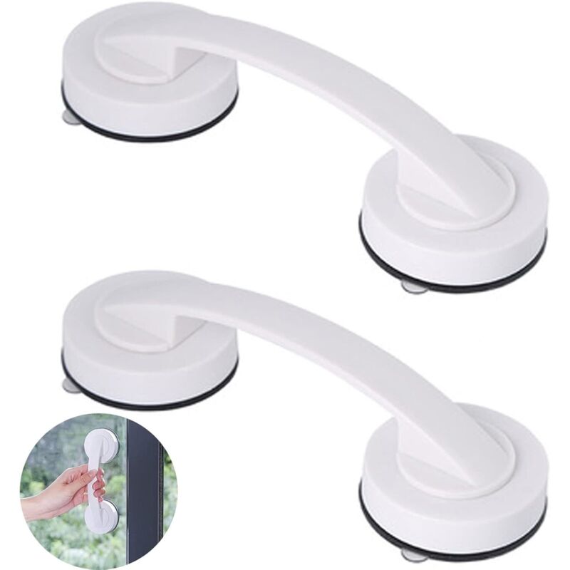 Set Aus 2 Extrem Starken Sauggriffen, Tragbarer Sauggriff Für Große Glastüren Und -fenster, Geeignet Für Badezimmer Und Schränke, Farbe Weiß.