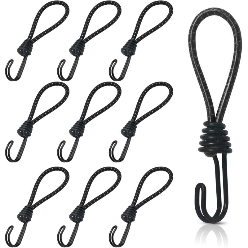 10 Stück Gummibänder Mit Spiralenhaken, Kurze Elastische Haken 16 Cm, Tendiflex Mit Doppelhaken, Universelle Tendiflex Mit Befestigungen Für Camping, Die B