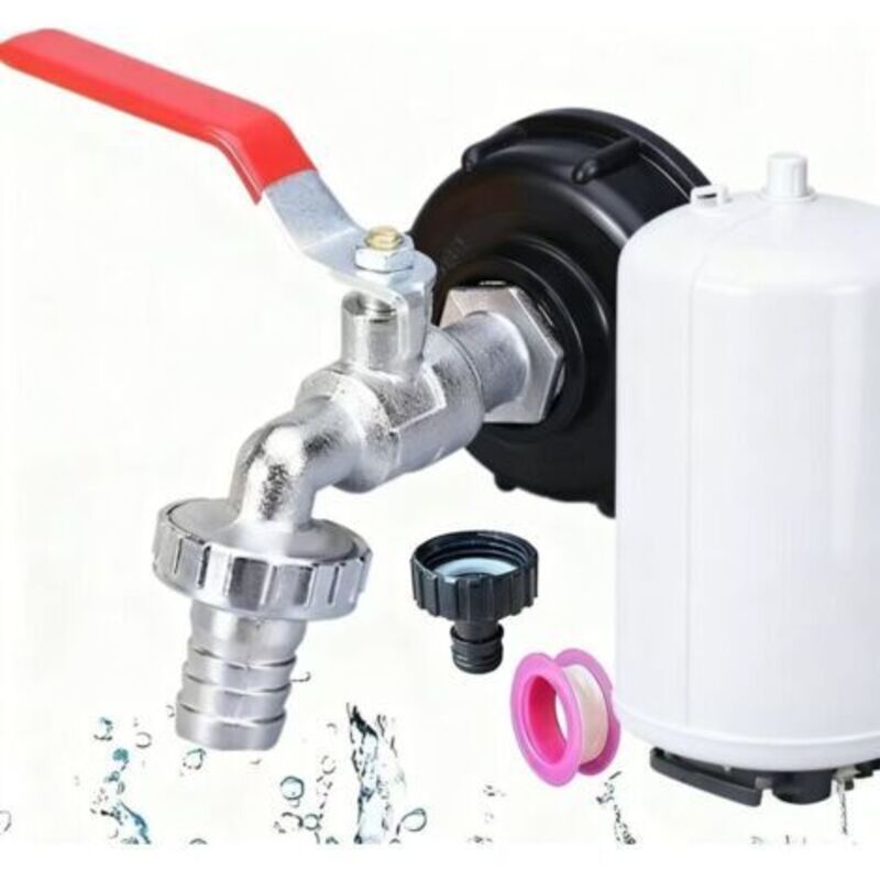 1000l Tankhahn, 3/4" Ibc-adapter Aus Aluminiumlegierung, 1000-liter-tankanschluss, Gartenhahn Mit Messingadapter, S60x6 Ibc-tankhahn Für Gartenhahn