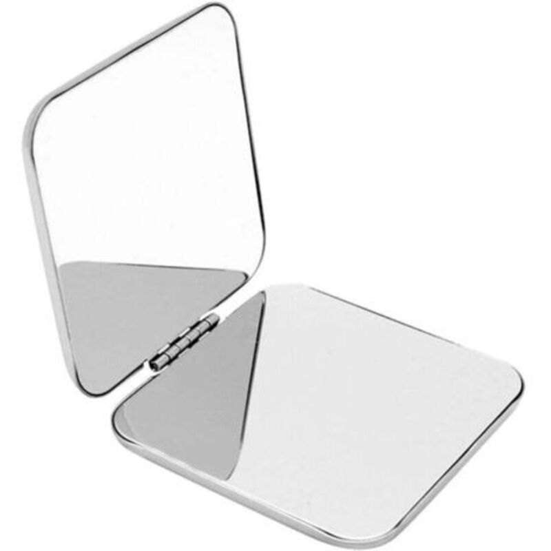 Taschenspiegel, Edelstahl Klappspiegel, Doppelseitiger Kleiner Spiegel, Faltbar, Reisespiegel, Kompakter Spiegel, Handspiegel, Geschenke Für Mädchen, Frauen, Männer, Shopping Reise - Quadratisch
