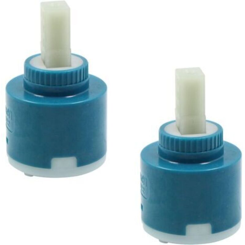 2er-pack Warm- Und Kaltwasserhahnspulen - 40 Mm - Keramikkartusche Für Küchen- Oder Badezimmermischer