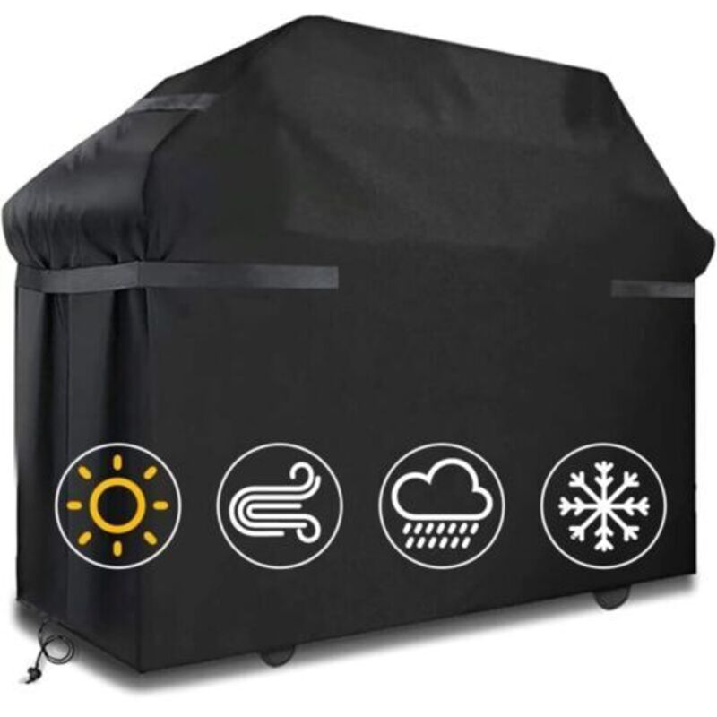 Wasserdichte Grillabdeckung 145 X 61 X 117 Cm – Wetterfestes 420d Oxford-gewebe – Inklusive Befestigungsriemen Und Aufbewahrungstasche